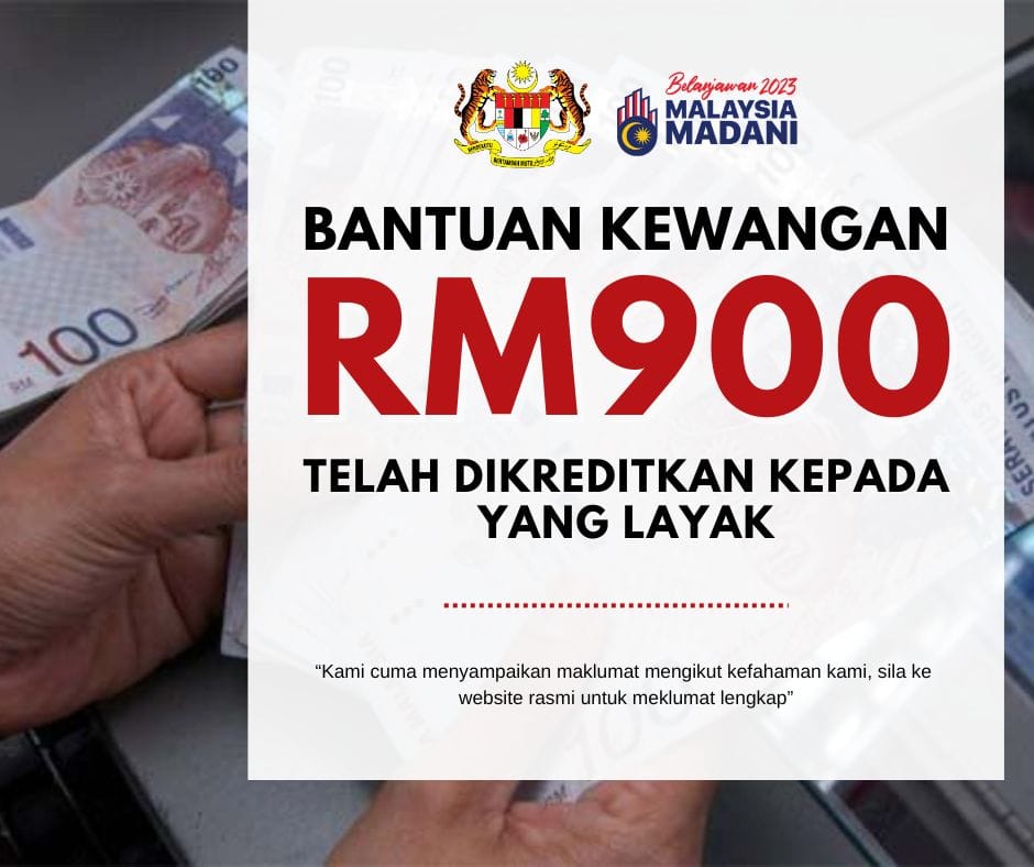 Bantuan Kewangan RM900 Telah Dikreditkan Kepada Yang Layak Ini Senarai