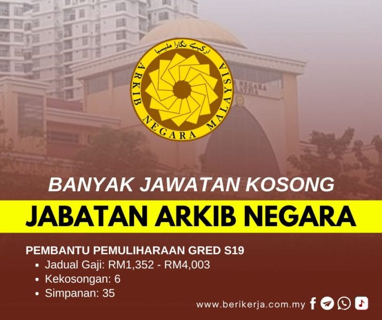 Banyak Jawatan Kosong Ditawarkan Jabatan Arkib Negara