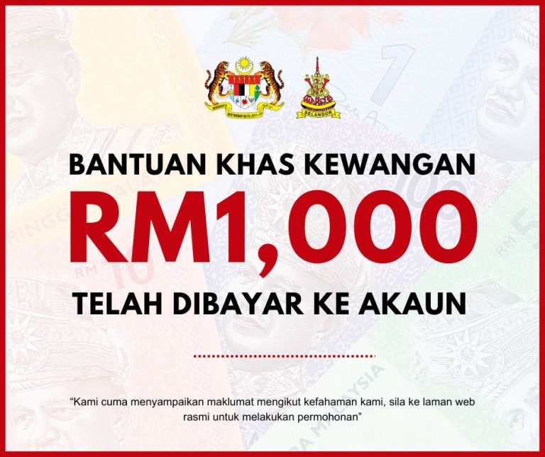 Bantuan Khas Kewangan minimum RM1,000 telah dibayar ke akaun: Semak senarai penuh penerima