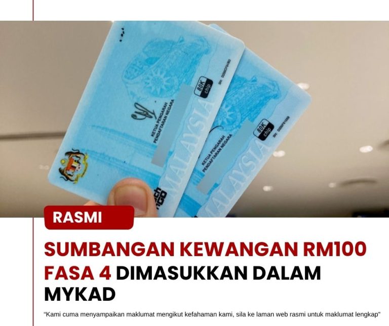 Sumbangan kewangan RM100 Fasa 4 dimasukkan dalam MyKad: Ini cara menggunakannya