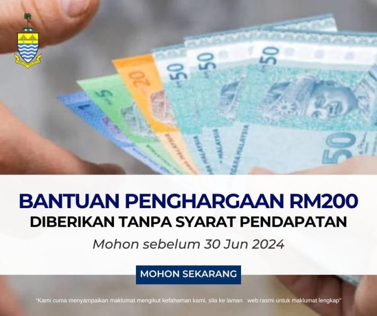 Bantuan Penghargaan RM200 diberikan tanpa syarat pendapatan: Mohon sebelum 30 Jun 2024