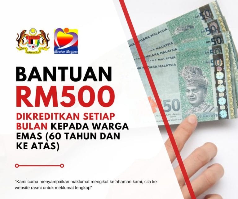 Bantuan RM500 dikreditkan setiap bulan kepada warga emas (60 tahun dan ke atas): Cara memohon