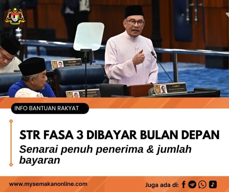 STR Fasa 3 dibayar bulan depan: Maklumat senarai penuh penerima dan jumlah bayaran