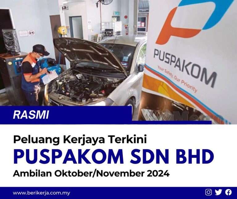 Peluang Kerjaya di PUSPAKOM, ambilan Oktober/November 2024: Taraf jawatan tetap