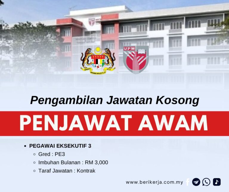 Jawatan Kosong Penjawat Awam Ambilan Oktober 2024: Imbuhan RM3,000/sebulan