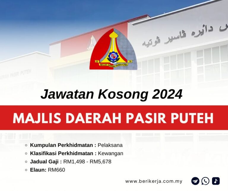 Jawatan Kosong Majlis Daerah Pasir Puteh (MDPP): Gaji sehingga RM5,678, Elaun RM660