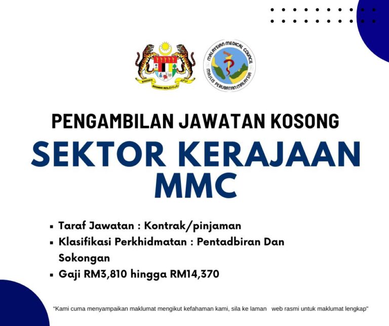 Pengambilan Jawatan Kosong Sektor Kerajaan MMC: Gaji RM3,810 hingga RM14,370