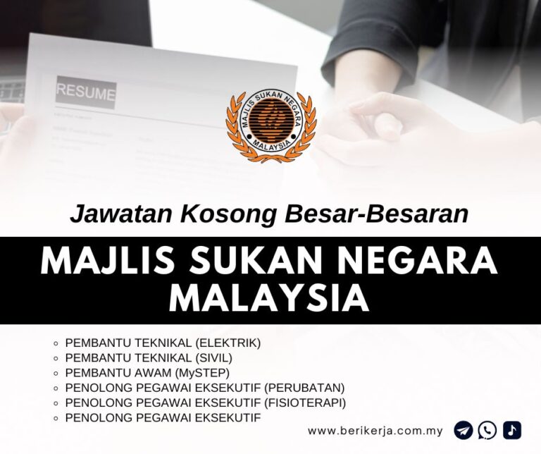 Jawatan Kosong Besar-Besaran Majlis Sukan Negara Malaysia: Berikut Senarai Jawatan