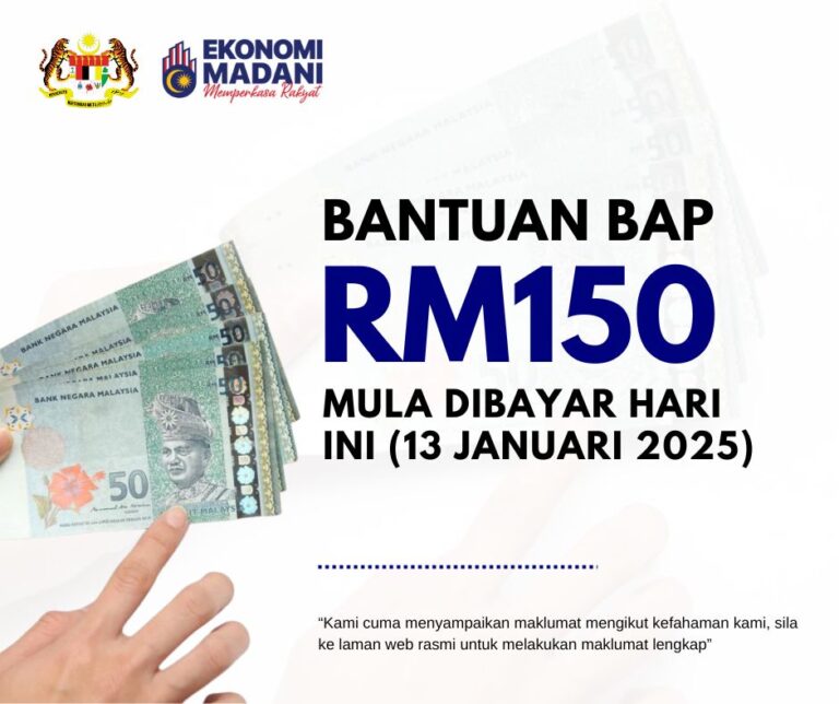 Bantuan RM150 Mula Dibayar Hari Ini (13 Januari 2025): Berikut Senarai Penuh Penerima