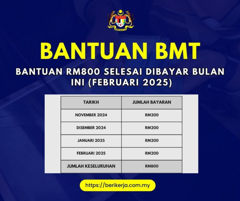 Bantuan RM800 Selesai Dibayar Bulan Ini (Februari 2025): Maklumat Penuh Penerima & Cara Bayaran