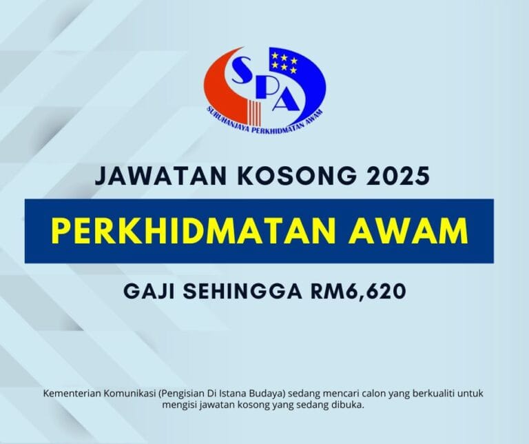 Pengambilan Jawatan Kosong Dalam Perkhidmatan Awam Dibuka: Gaji Sehingga RM6,620